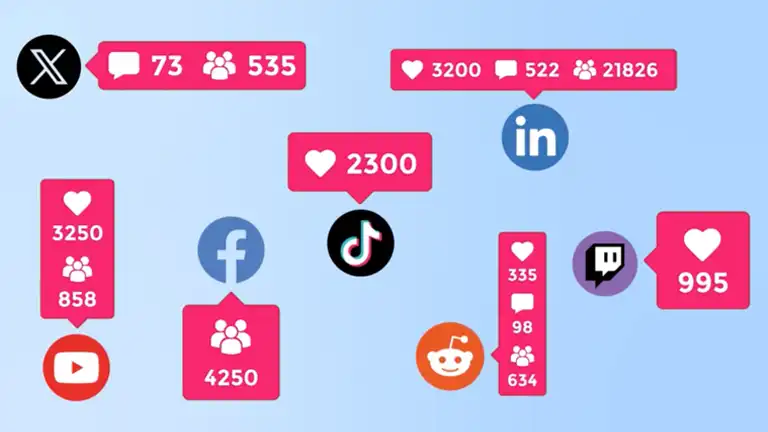 social media icons video distribution